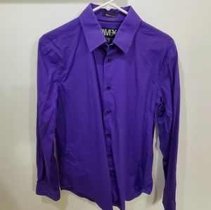Express 1MX Modern Fit Purple Button Down Shirt Men's Size Medium